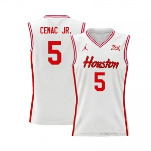 Chris Cenac Jr. #5 UH Cougars White Men's Basketball Jersey | NCAA Licensed Official Wear 68235700