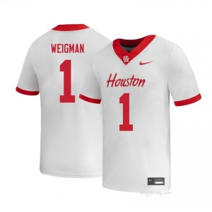 Conner Weigman #1 White Houston Cougars College Football Jersey | Men's Premium Team Edition 57884353