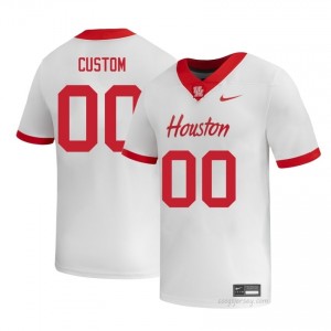 Custom #00 White Houston Cougars Player Football Jersey | Men's Premium Team Edition 81856424