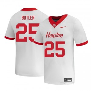 DJ Butler #25 White Houston Cougars Player Football Jersey | Men's Premium Team Edition 75864762