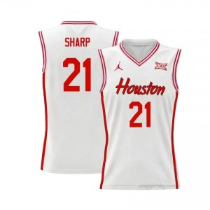 Emanuel Sharp #21 UH Cougars White Men's Basketball Jersey | NCAA Licensed Official Wear 22503539