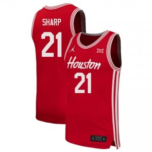 Emanuel Sharp HOU Cougars #21 Red Men's Basketball Jersey | NCAA Fan Game Gear 26510876