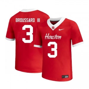 Cougars Harvey Broussard III #3 Red Men's Player Football Jersey | Premium Stitched Edition 23478361