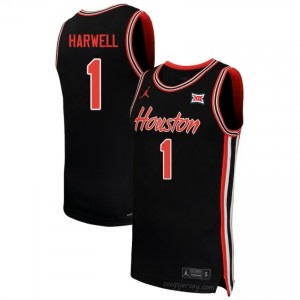 Houston Cougars Isiah Harwell #1 Black Men's Basketball Jersey | NCAA Premium Quality Edition 45509385
