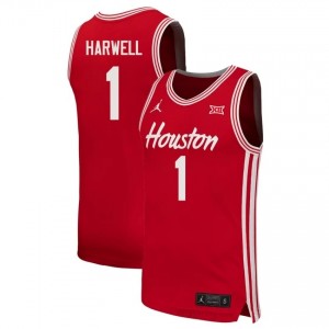 Isiah Harwell HOU Cougars #1 Red Men's Basketball Jersey | NCAA Fan Game Gear 24406824