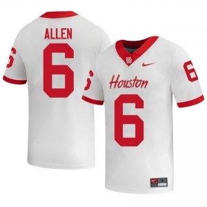 #6 Jordan Allen UH Cougars White Men's College Football Jersey | Fan Exclusive Edition 18808823