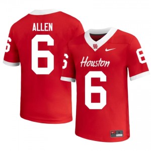 Jordan Allen #6 Red Houston Cougars University Football Jersey | Men's Premium Team Edition 48385273
