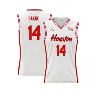 Kalifa Sakho #14 UH Cougars White Men's Basketball Jersey | NCAA Licensed Official Wear 35208995