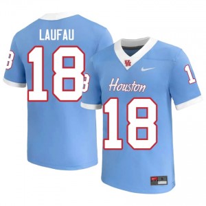 Houston Coogs Khalil Laufau #18 Blue Men's University Football Jersey | Premium Stitched Edition 88721105