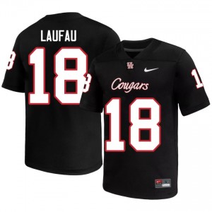 Khalil Laufau #18 Black Houston Cougars College Football Jersey | Men's Premium Team Edition 85906359