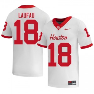 #18 Khalil Laufau UH Cougars White Men's High School Football Jersey | Fan Exclusive Edition 15204144