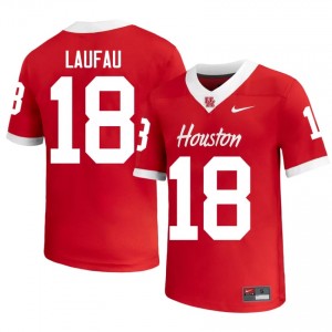 Khalil Laufau #18 Red Houston Cougars Player Football Jersey | Men's Premium Team Edition 50663990