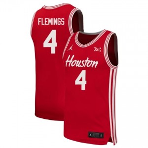 Kingston Flemings HOU Cougars #4 Red Men's Basketball Jersey | NCAA Fan Game Gear 48442912