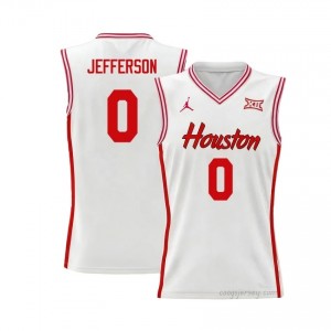 Kordel Jefferson #0 UH Cougars White Men's Basketball Jersey | NCAA Licensed Official Wear 41622187