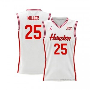 Mercy Miller #25 UH Cougars White Men's Basketball Jersey | NCAA Licensed Official Wear 43079311
