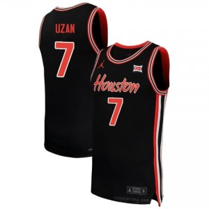 Houston Cougars Milos Uzan #7 Black Men's Basketball Jersey | NCAA Premium Quality Edition 85399237