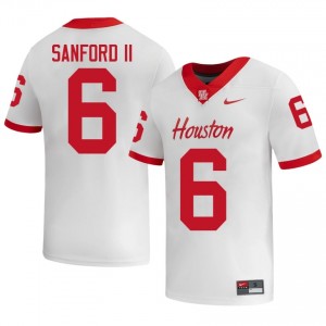 #6 Re'Shaun Sanford II UH Cougars White Men's Player Football Jersey | Fan Exclusive Edition 49385629