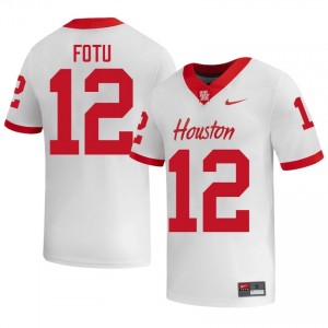 #12 Sione Fotu UH Cougars White Men's NCAA Football Jersey | Fan Exclusive Edition 49029036