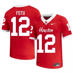 Sione Fotu #12 Red Houston Cougars College Football Jersey | Men's Premium Team Edition 51390542