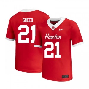 Cougars Stacy Sneed #21 Red Men's High School Football Jersey | Premium Stitched Edition 26097857