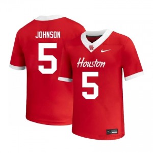 Cougars Stephon Johnson #5 Red Men's University Football Jersey | Premium Stitched Edition 97967569