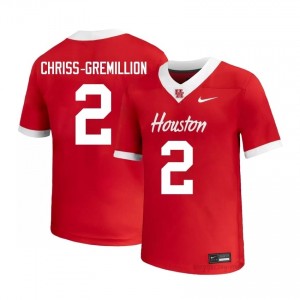 Cougars Zeon Chriss-Gremillion #2 Red Men's NCAA Football Jersey | Premium Stitched Edition 50336376