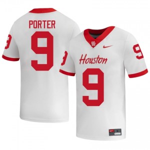 #9 Ashton Porter UH Cougars White Men's Player Football Jersey | Fan Exclusive Edition 99626439