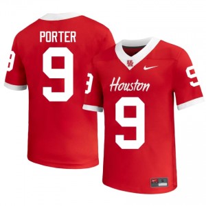 Ashton Porter #9 Red Houston Cougars NCAA Football Jersey | Men's Premium Team Edition 53899036