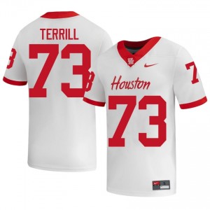 #73 Drew Terrill UH Cougars White Men's University Football Jersey | Fan Exclusive Edition 43518022