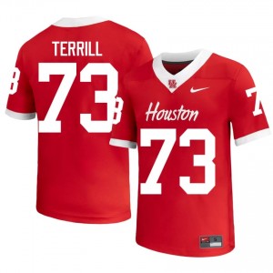 Drew Terrill #73 Red Houston Cougars High School Football Jersey | Men's Premium Team Edition 19801671