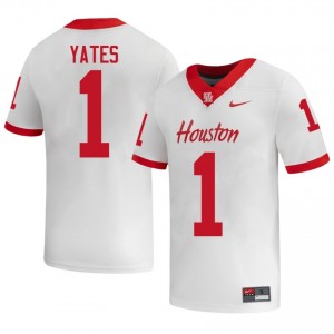 #1 Jaden Yates UH Cougars White Men's NCAA Football Jersey | Fan Exclusive Edition 24449772