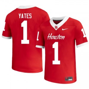 Jaden Yates #1 Red Houston Cougars College Football Jersey | Men's Premium Team Edition 84473806
