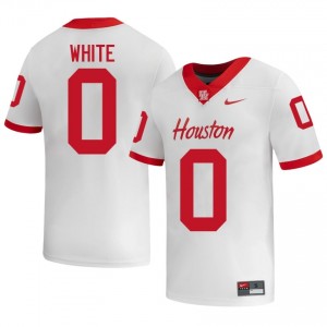 #0 Javion White UH Cougars White Men's University Football Jersey | Fan Exclusive Edition 61656500