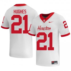 #21 Makhi Hughes UH Cougars White Men's High School Football Jersey | Fan Exclusive Edition 47066725