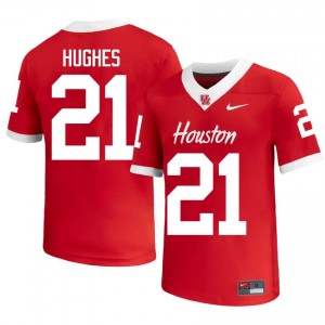 Makhi Hughes #21 Red Houston Cougars Player Football Jersey | Men's Premium Team Edition 59880201