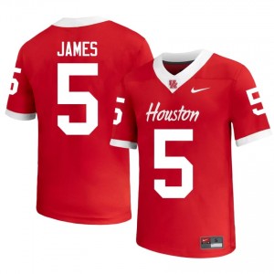 Will James #5 Red Houston Cougars College Football Jersey | Men's Premium Team Edition 77551117