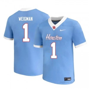 #1 Conner Weigman UH Cougars Blue Men's NCAA Football Jersey | Fan Exclusive Edition 24917830