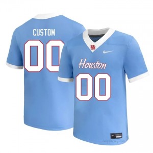 #00 Custom UH Cougars Blue Men's High School Football Jersey | Fan Exclusive Edition 31683263