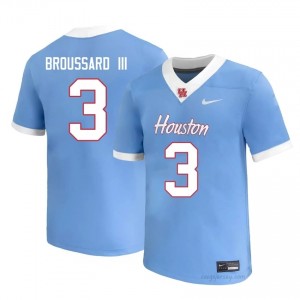 #3 Harvey Broussard III UH Cougars Blue Men's NCAA Football Jersey | Fan Exclusive Edition 95771545