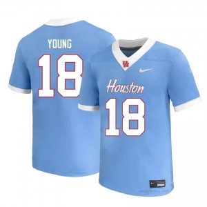 #18 Koby Young UH Cougars Blue Men's Player Football Jersey | Fan Exclusive Edition 67248259