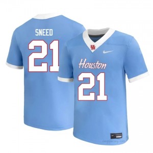 #21 Stacy Sneed UH Cougars Blue Men's Player Football Jersey | Fan Exclusive Edition 83397377