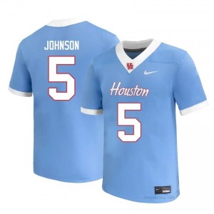#5 Stephon Johnson UH Cougars Blue Men's High School Football Jersey | Fan Exclusive Edition 24006092