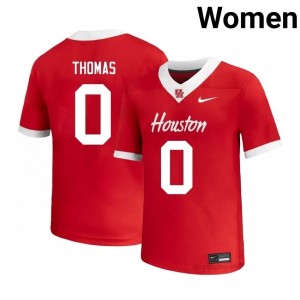 Cougars Amare Thomas #0 Red Women's University Football Jersey | Premium Stitched Edition 15151827