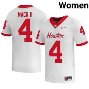 Houston Coogs Brandon Mack II #4 White Women's Player Football Jersey | Premium Stitched Edition 70215654