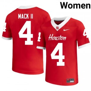 #4 Brandon Mack II UH Cougars Red Women's NCAA Football Jersey | Fan Exclusive Edition 12374882