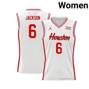 Bryce Jackson #6 UH Cougars White Women's Basketball Jersey | NCAA Licensed Official Wear 82944483