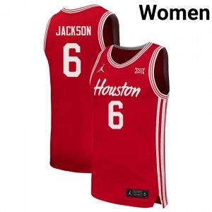 Bryce Jackson HOU Cougars #6 Red Women's Basketball Jersey | NCAA Fan Game Gear 37688972