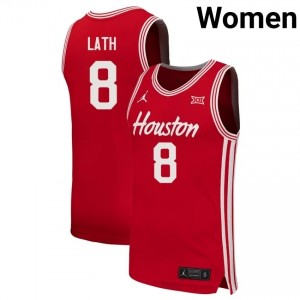 Cedric Lath HOU Cougars #8 Red Women's Basketball Jersey | NCAA Fan Game Gear 57790689