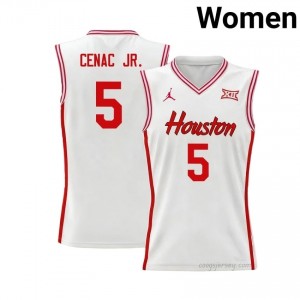 Chris Cenac Jr. #5 UH Cougars White Women's Basketball Jersey | NCAA Licensed Official Wear 69254539
