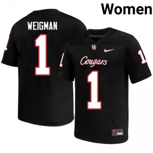 #1 Conner Weigman UH Cougars Black Women's University Football Jersey | Fan Exclusive Edition 55476090